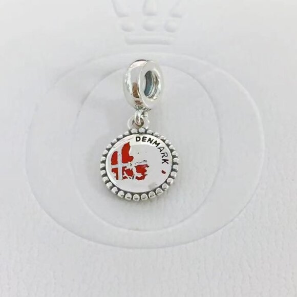 Pandora Denmark Map Exclusive Charm Pendant - Picture 1 of 4